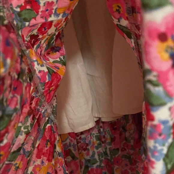 Natural Life Colorful Floral Smocked Dress Convertible Skirt, 100% Cotton Large - Picture 4 of 5